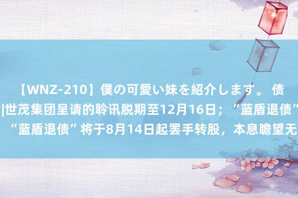 【WNZ-210】僕の可愛い妹を紹介します。 债市公告精选（8月9日）|世茂集团呈请的聆讯脱期至12月16日；“蓝盾退债”将于8月14日起罢手转股，本息瞻望无法如期兑付