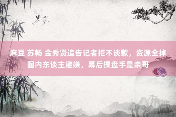 麻豆 苏畅 金秀贤追告记者拒不谈歉，资源全掉圈内东谈主避嫌，幕后操盘手是亲哥