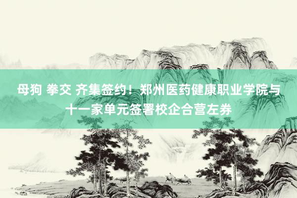母狗 拳交 齐集签约！郑州医药健康职业学院与十一家单元签署校企合营左券