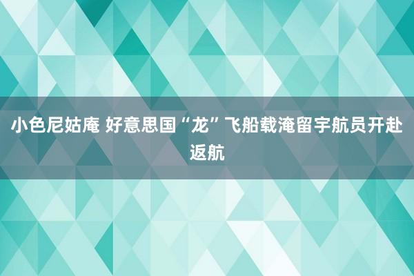 小色尼姑庵 好意思国“龙”飞船载淹留宇航员开赴返航